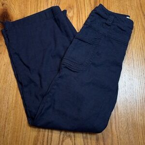 Anthropologie Elevenses Linen Blend Trousers Size 28 Wide‎ Leg Flare Tie Waist